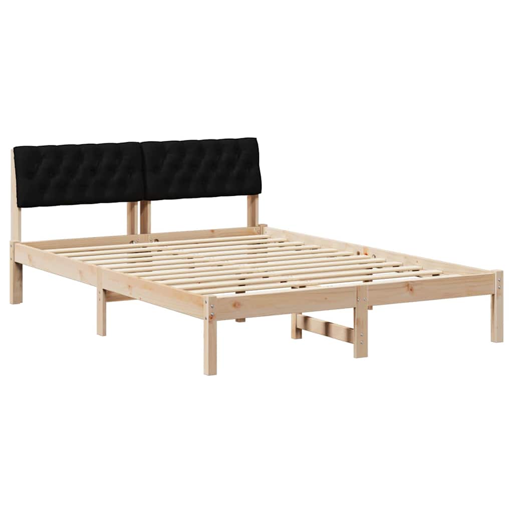 Sengestel Brun og sort 160 x 200 cm Massivt fyrretræ