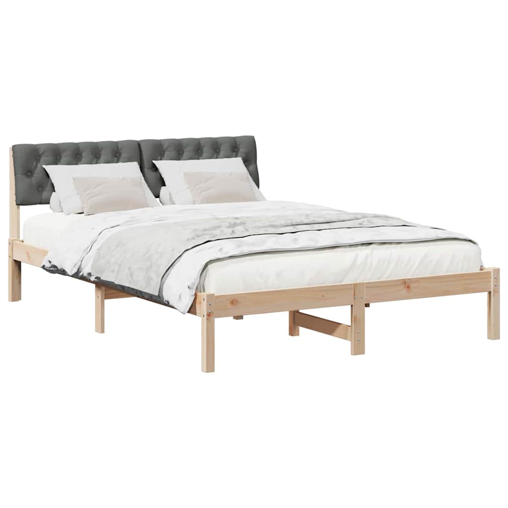 Sengestel brun og mørkegrå 150 x 200 cm Massivt fyrretræ