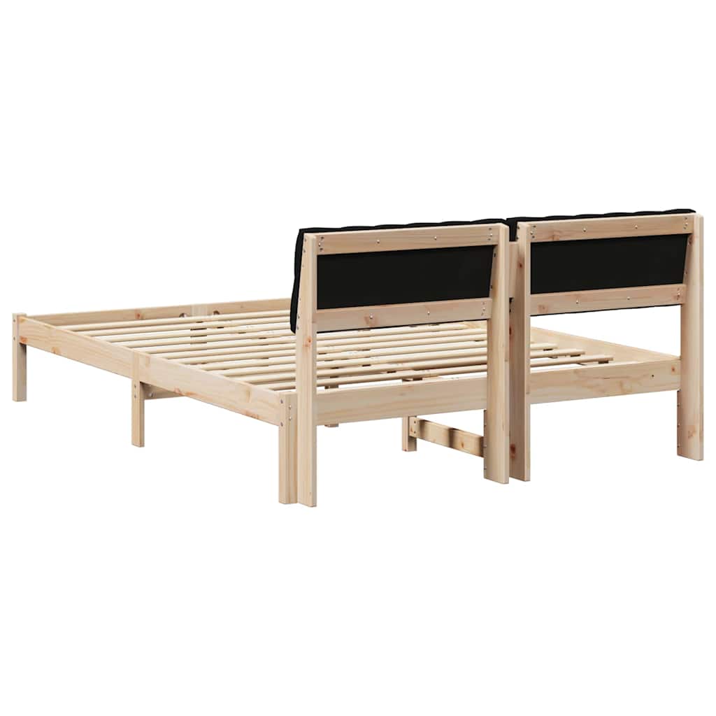 Sengestel Brun og sort 150 x 200 cm Massivt fyrretræ