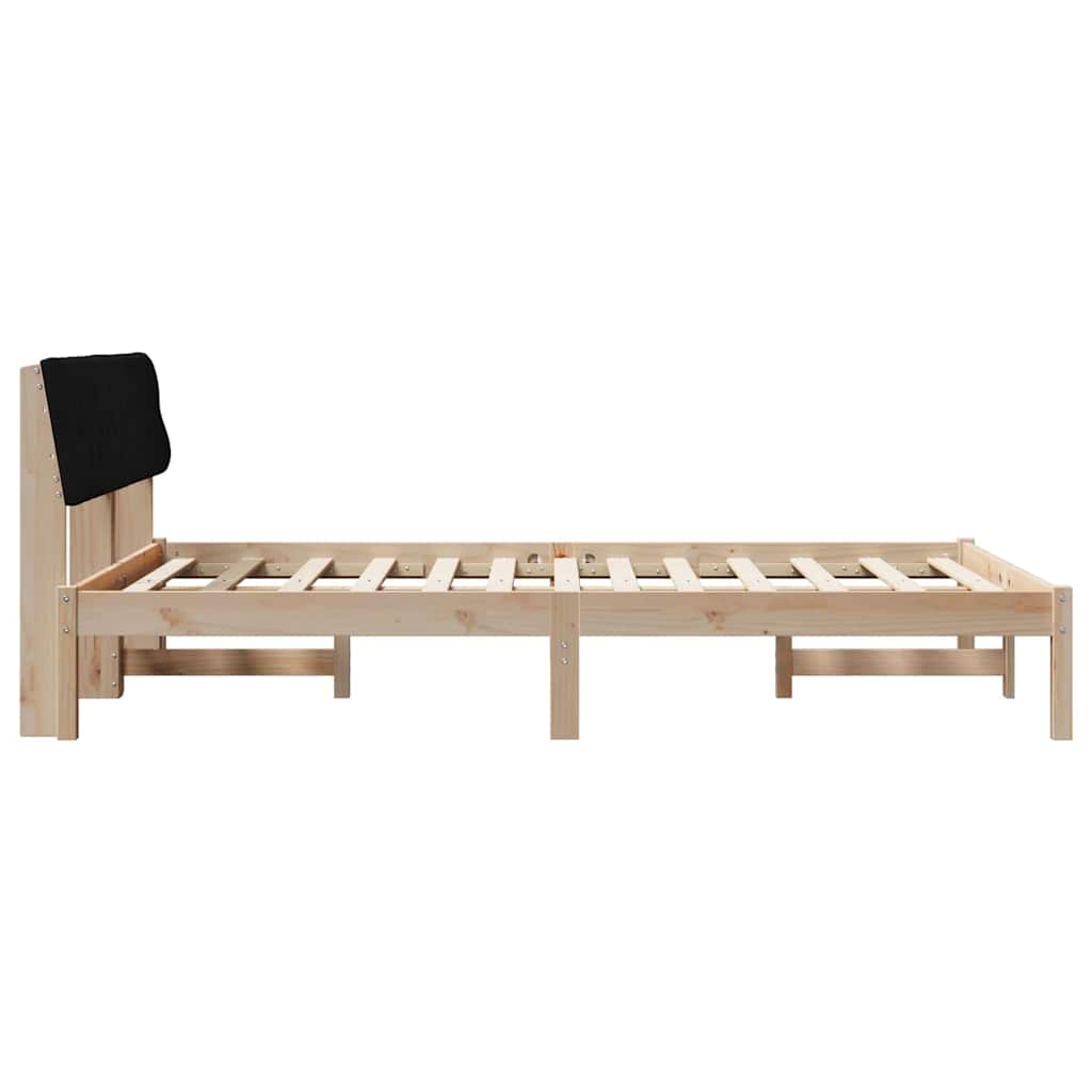 Sengestel Brun og sort 140 x 200 cm Massivt fyrretræ