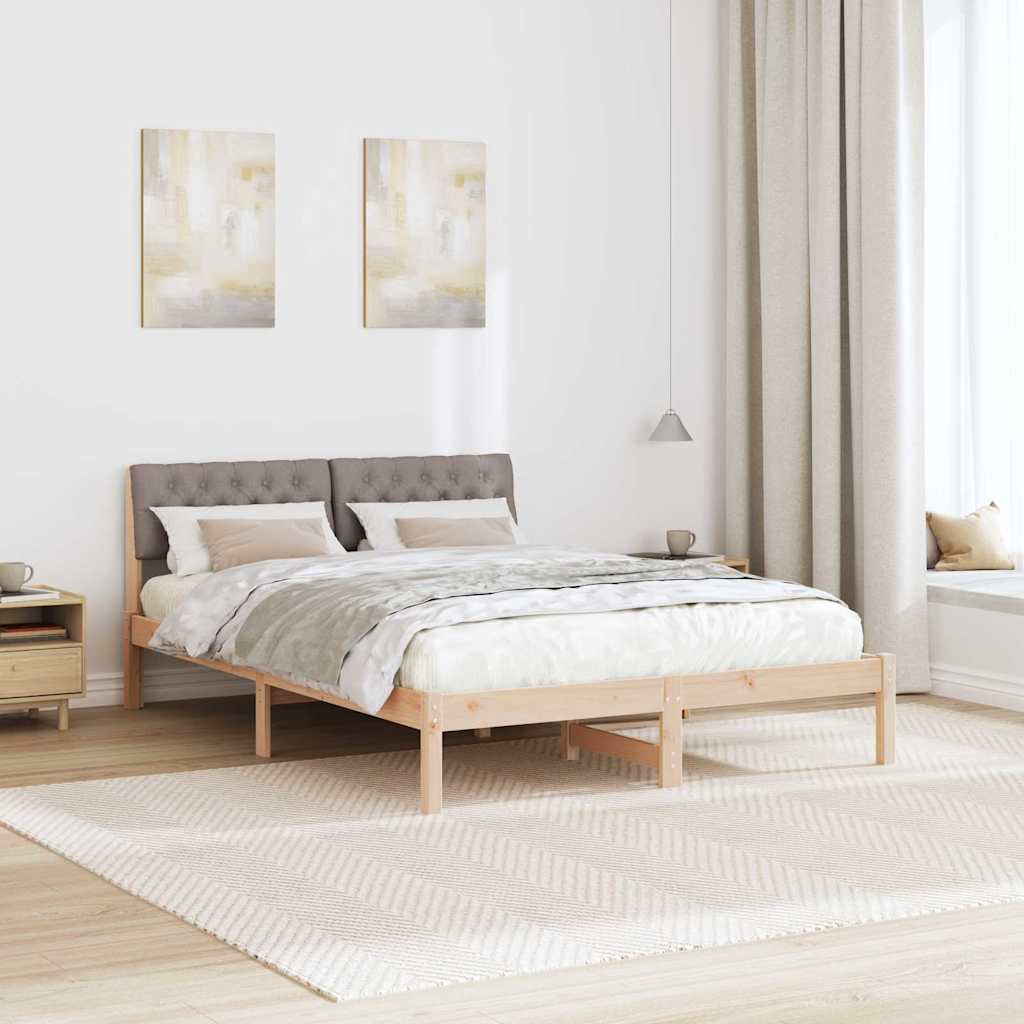 Sengestel Brun og taupe 140 x 200 cm Massivt fyrretræ
