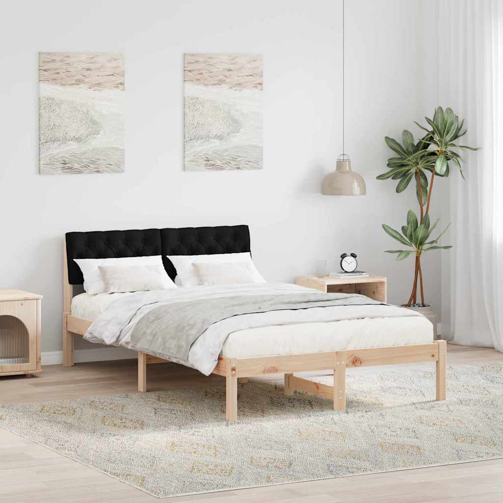 Sengestel Brun og sort 120 x 200 cm Massivt fyrretræ