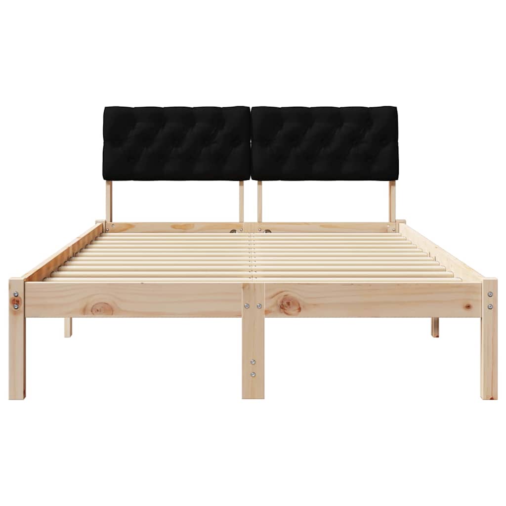 Sengestel Brun og sort 120 x 200 cm Massivt fyrretræ