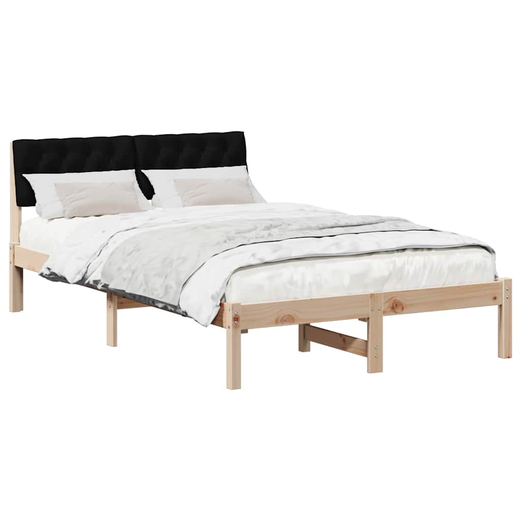 Sengestel Brun og sort 120 x 200 cm Massivt fyrretræ