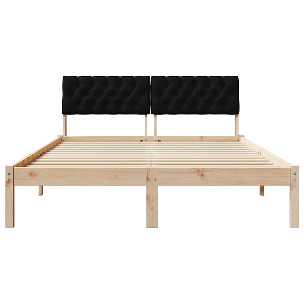 Sengestel Brun og sort 140 x 190 cm Massivt fyrretræ