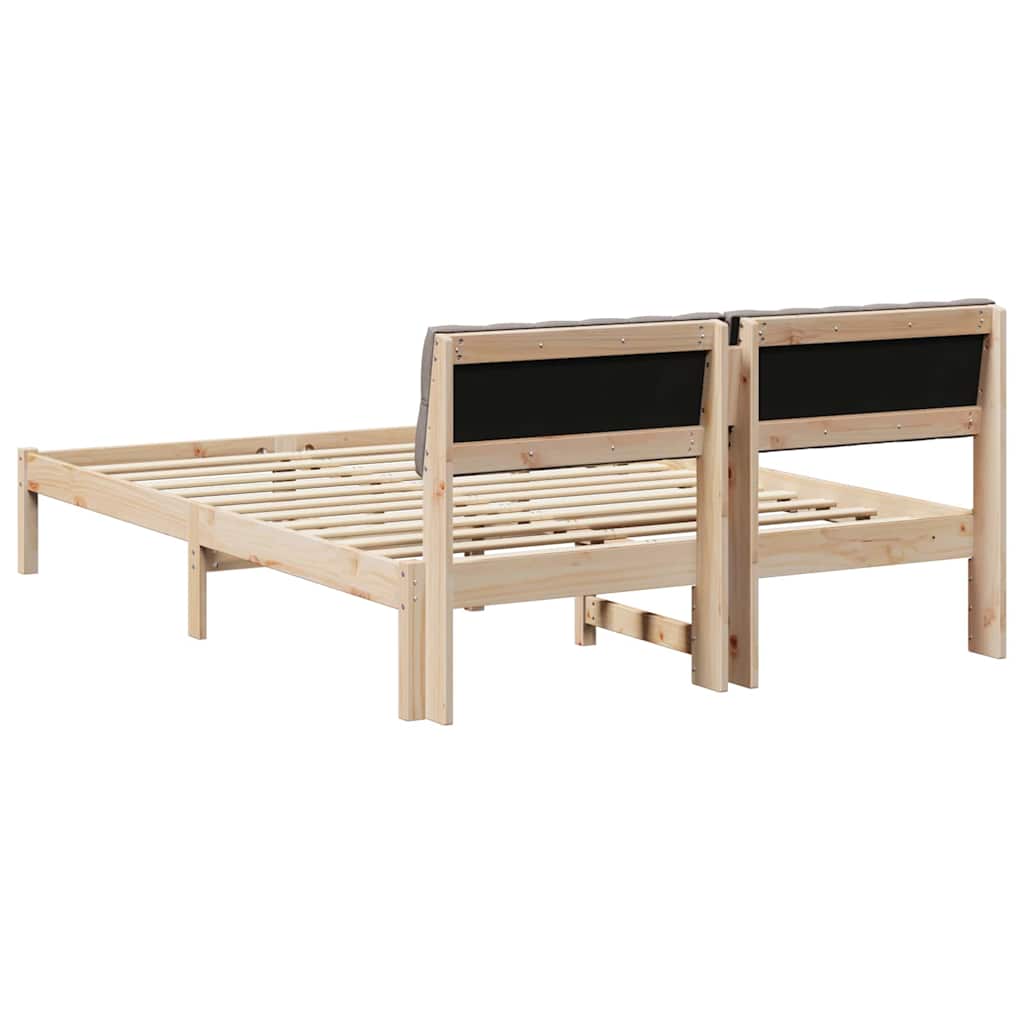Sengestel Brun og taupe 140 x 190 cm Massivt fyrretræ