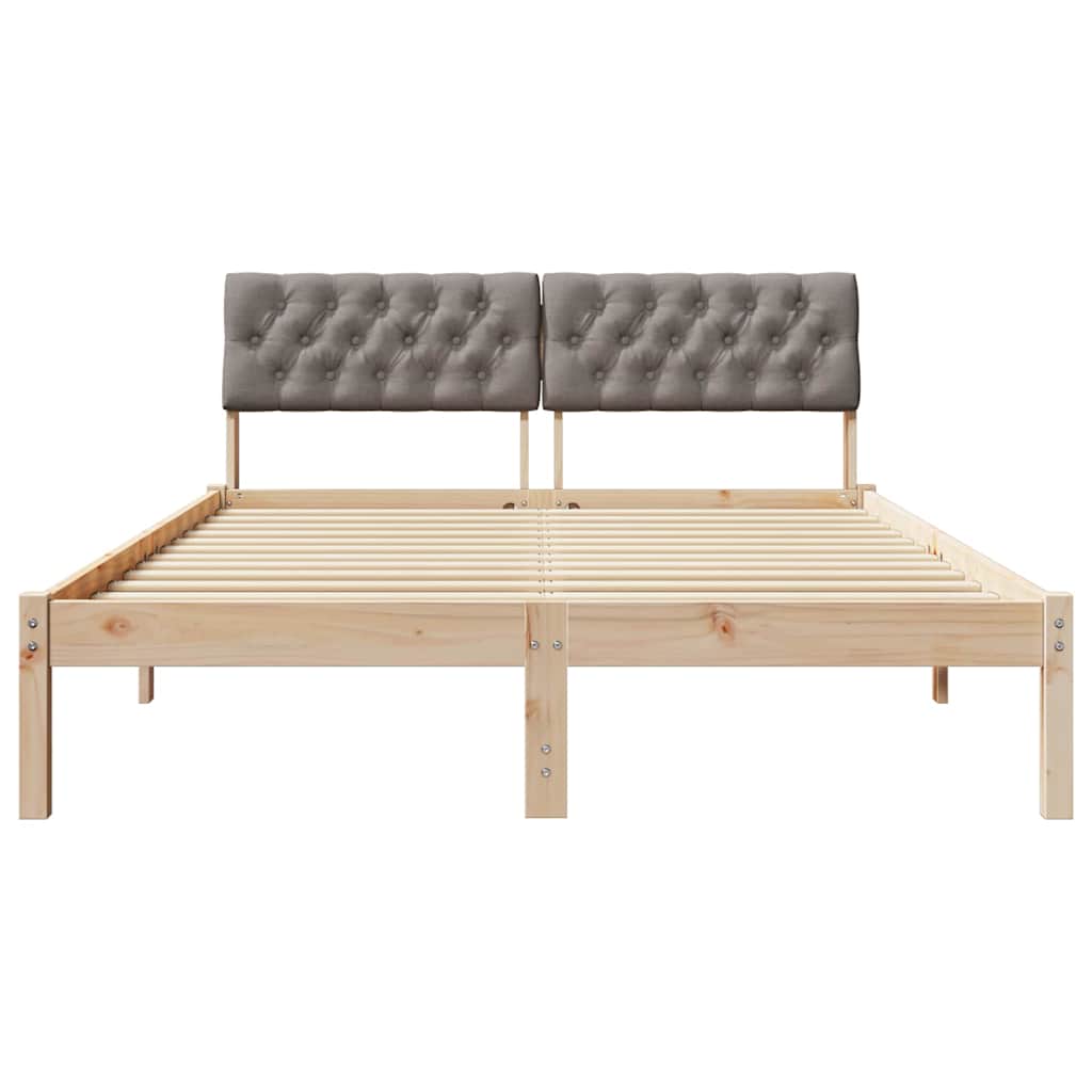 Sengestel Brun og taupe 140 x 190 cm Massivt fyrretræ