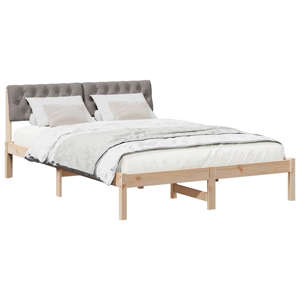 Sengestel Brun og taupe 135 x 190 cm Massivt fyrretræ