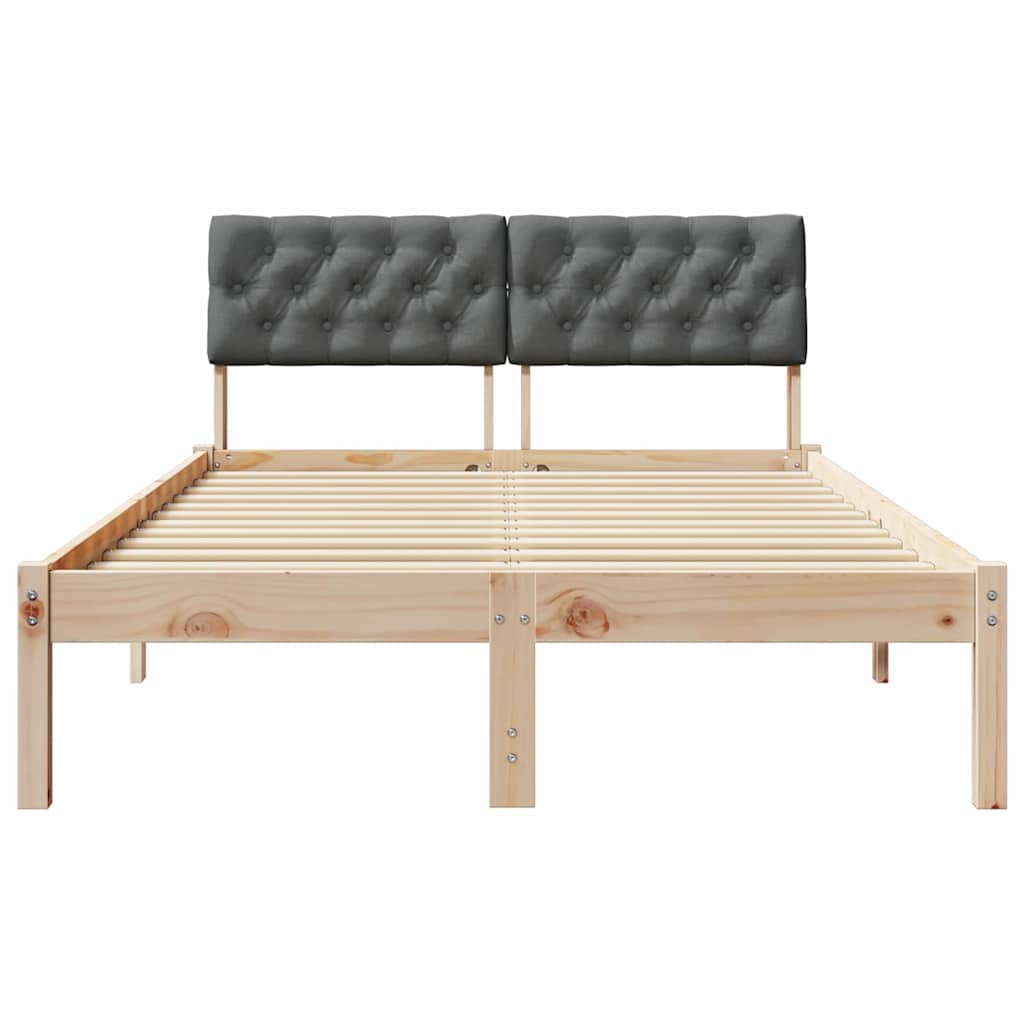 Sengestel brun og mørkegrå 120 x 190 cm Massivt fyrretræ
