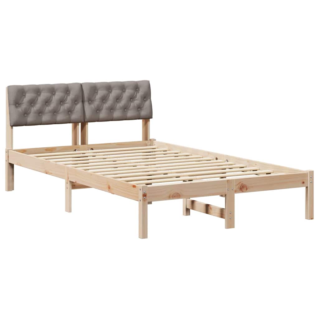 Sengestel Brun og taupe 120 x 190 cm Massivt fyrretræ