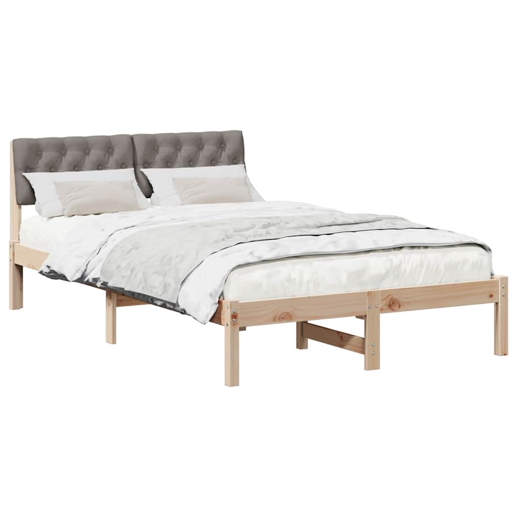 Sengestel Brun og taupe 120 x 190 cm Massivt fyrretræ
