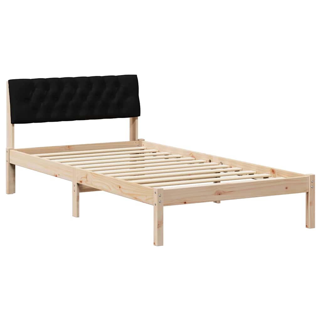 Sengestel Brun og sort 100 x 200 cm Massivt fyrretræ