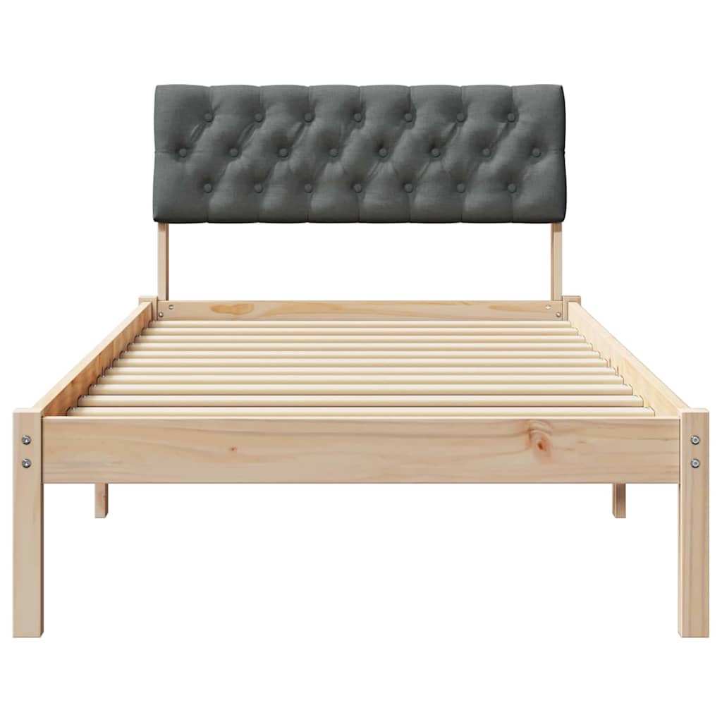 Sengestel brun og mørkegrå 90 x 200 cm Massivt fyrretræ