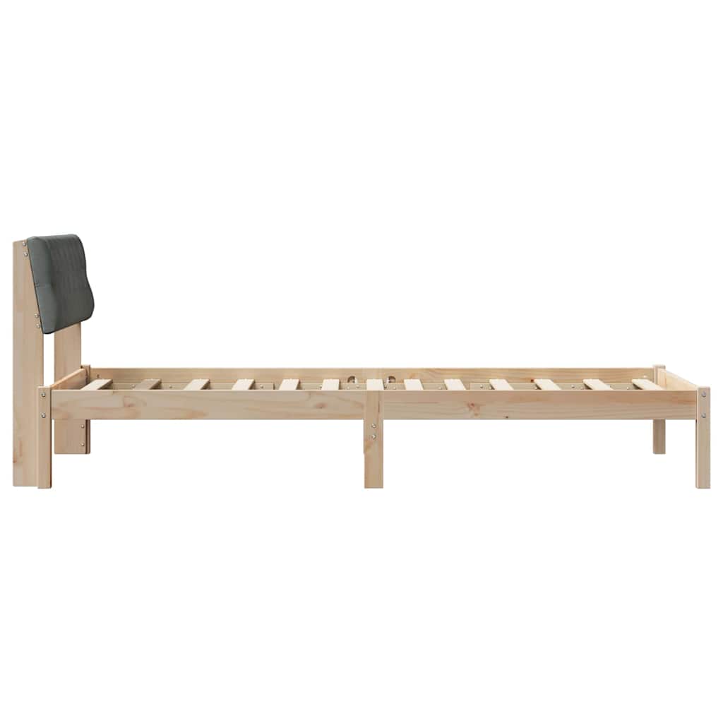 Sengestel brun og mørkegrå 90 x 200 cm Massivt fyrretræ