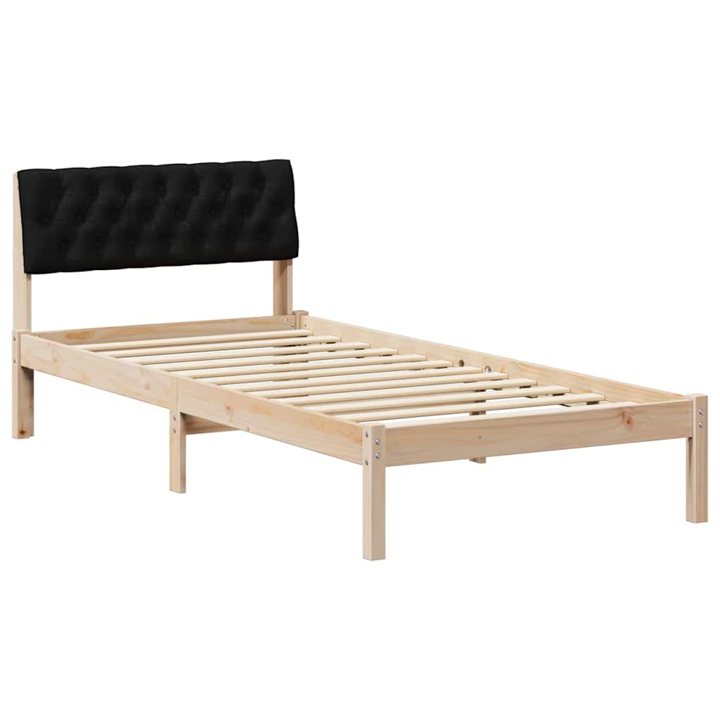 Sengestel Brun og sort 90 x 200 cm Massivt fyrretræ