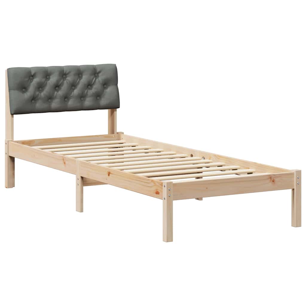 Sengestel brun og mørkegrå 80 x 200 cm Massivt fyrretræ