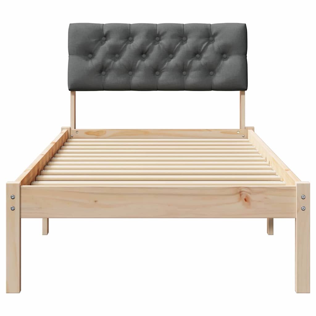 Sengestel brun og mørkegrå 80 x 200 cm Massivt fyrretræ