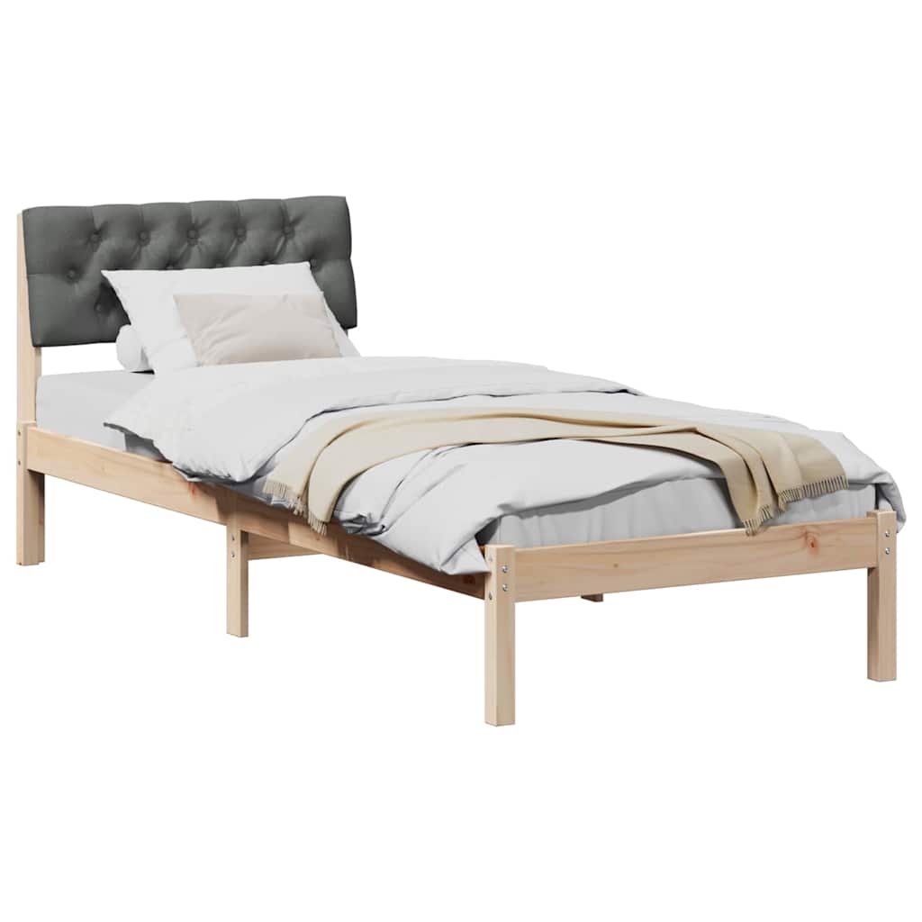 Sengestel brun og mørkegrå 80 x 200 cm Massivt fyrretræ