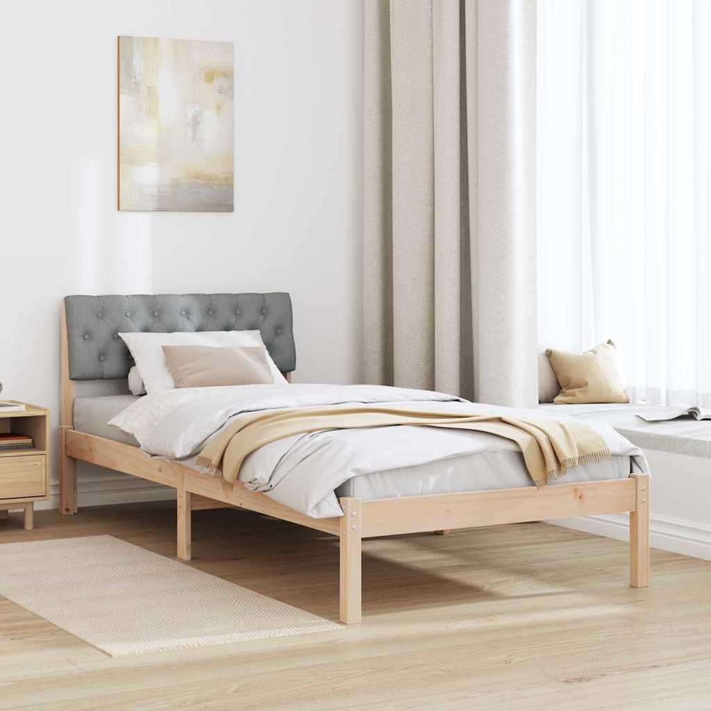 Sengestel Brun og lys grå 90 x 190 cm Massivt fyrretræ