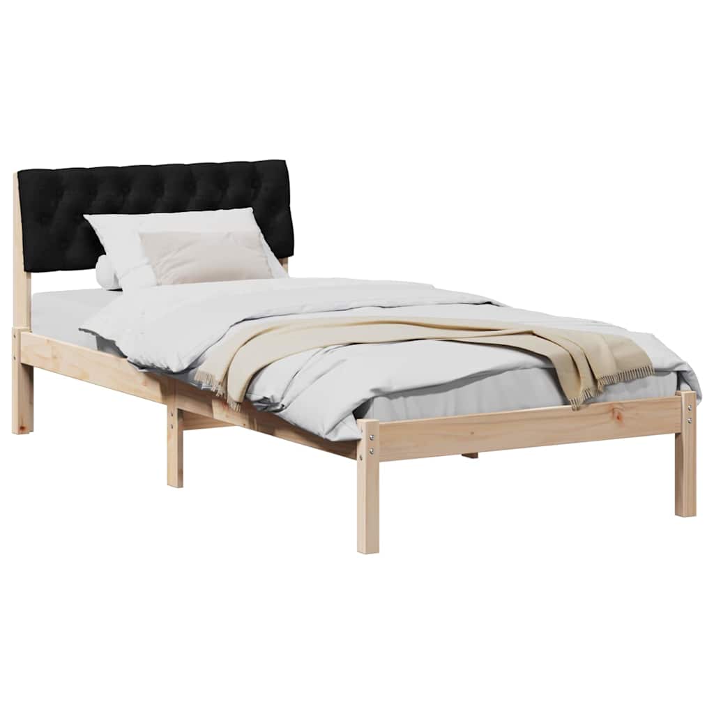Sengestel Brun og sort 90 x 190 cm Massivt fyrretræ
