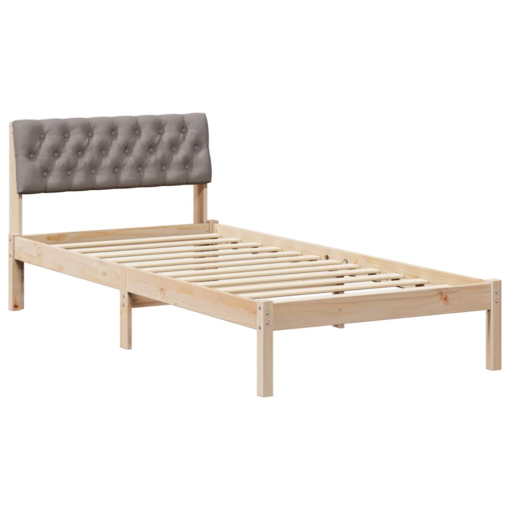 Sengestel Brun og taupe 90 x 190 cm Massivt fyrretræ