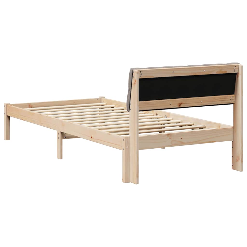 Sengestel Brun og taupe 90 x 190 cm Massivt fyrretræ