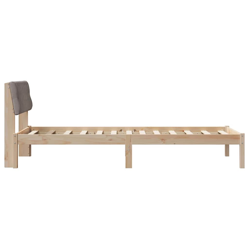 Sengestel Brun og taupe 90 x 190 cm Massivt fyrretræ