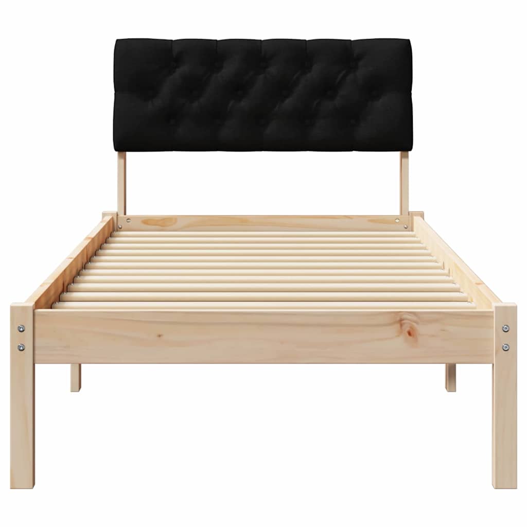 Sengestel Brun og sort 75 x 190 cm Massivt fyrretræ