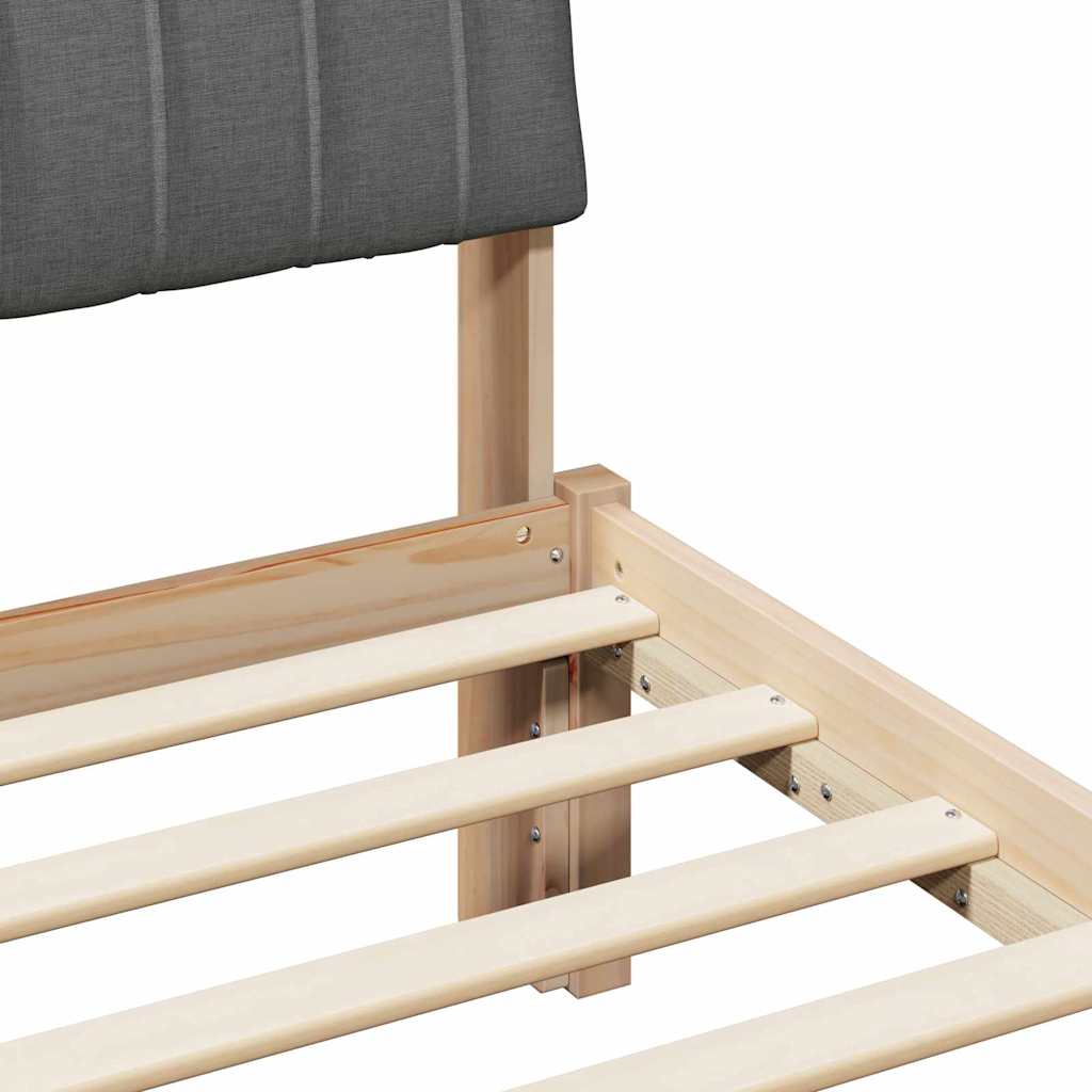 Sengestel brun og mørkegrå 75 x 190 cm Massivt fyrretræ