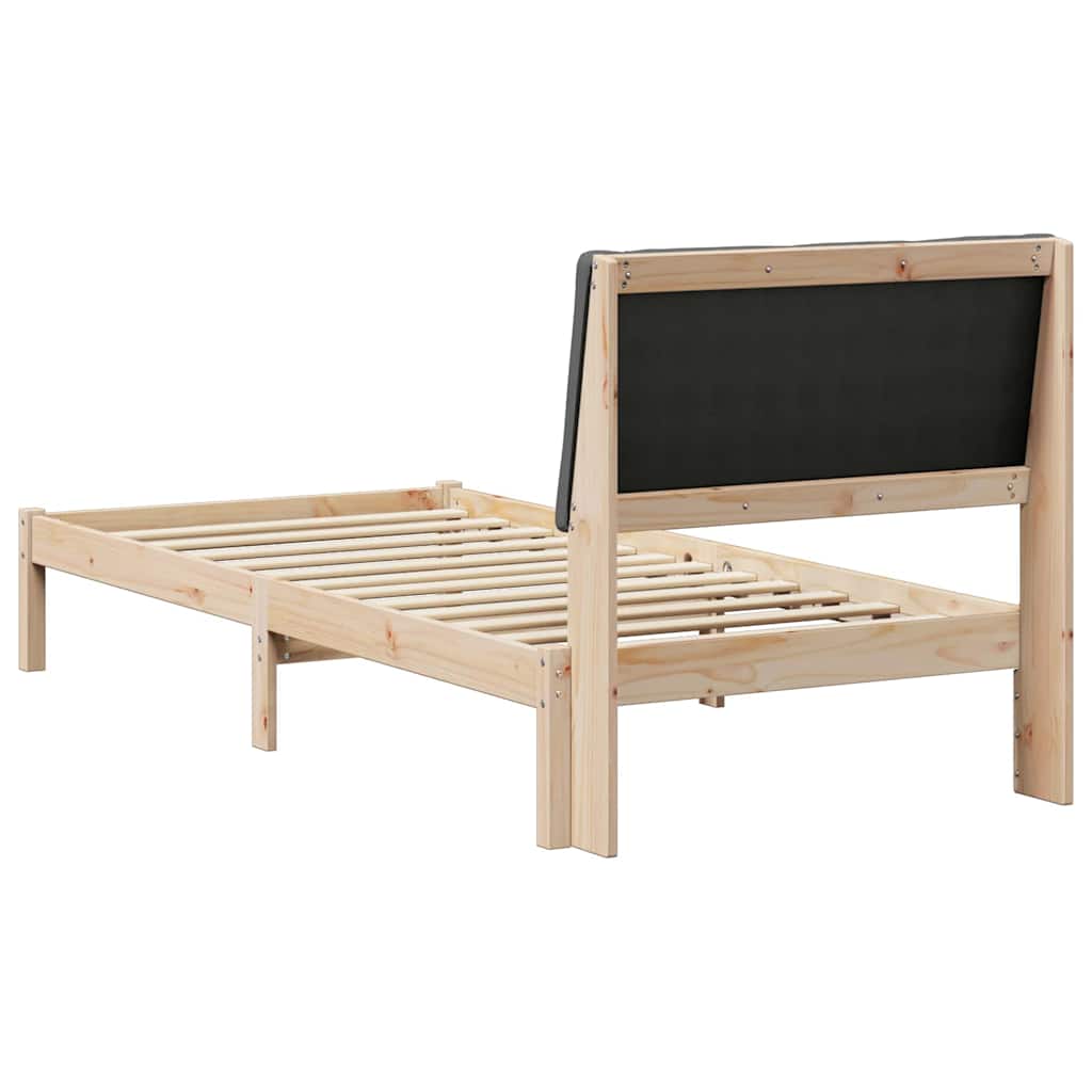Sengestel brun og mørkegrå 100 x 200 cm Massivt fyrretræ