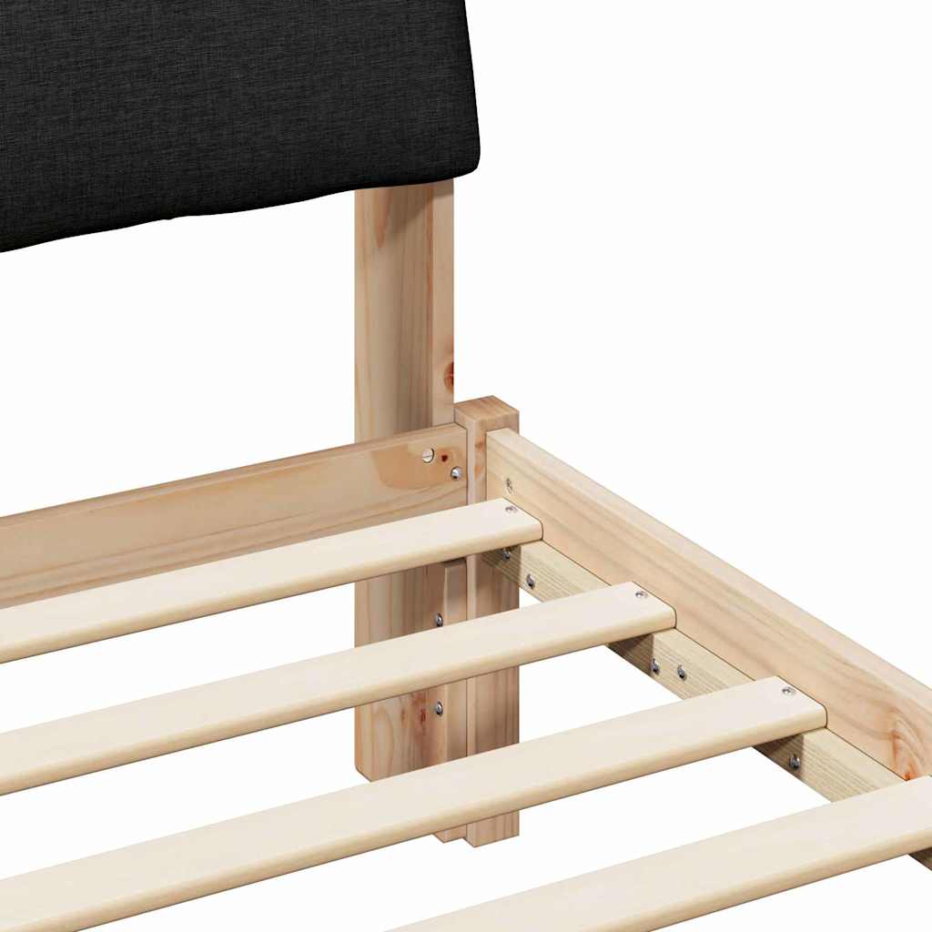 Sengestel Brun og sort 100 x 200 cm Massivt fyrretræ