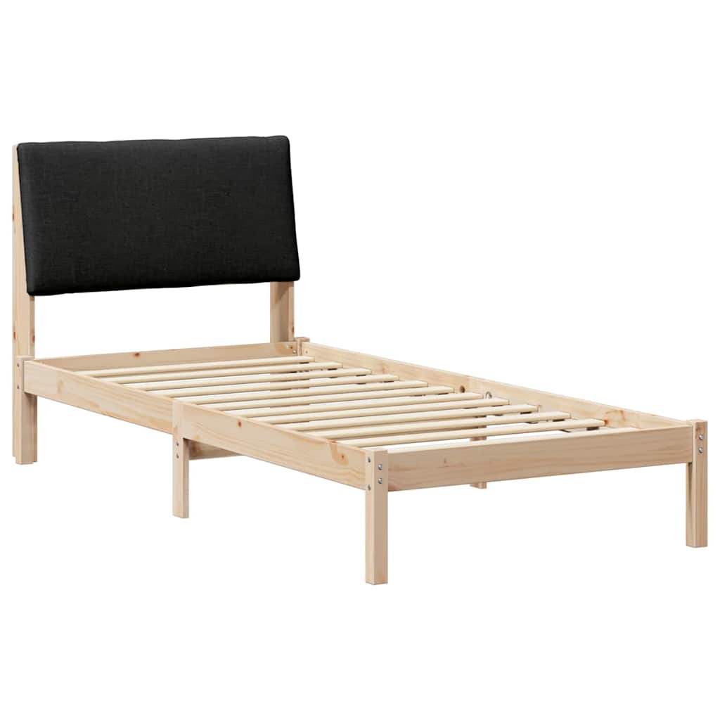 Sengestel Brun og sort 100 x 200 cm Massivt fyrretræ