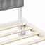 Sengestel med Polstret Hovedgavl Hvid 135 x 190 cm