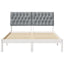 Sengestel med Polstret Hovedgavl Hvid 135 x 190 cm