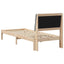 Sengestel med Polstret Hovedgavl Brun 75 x 190 cm