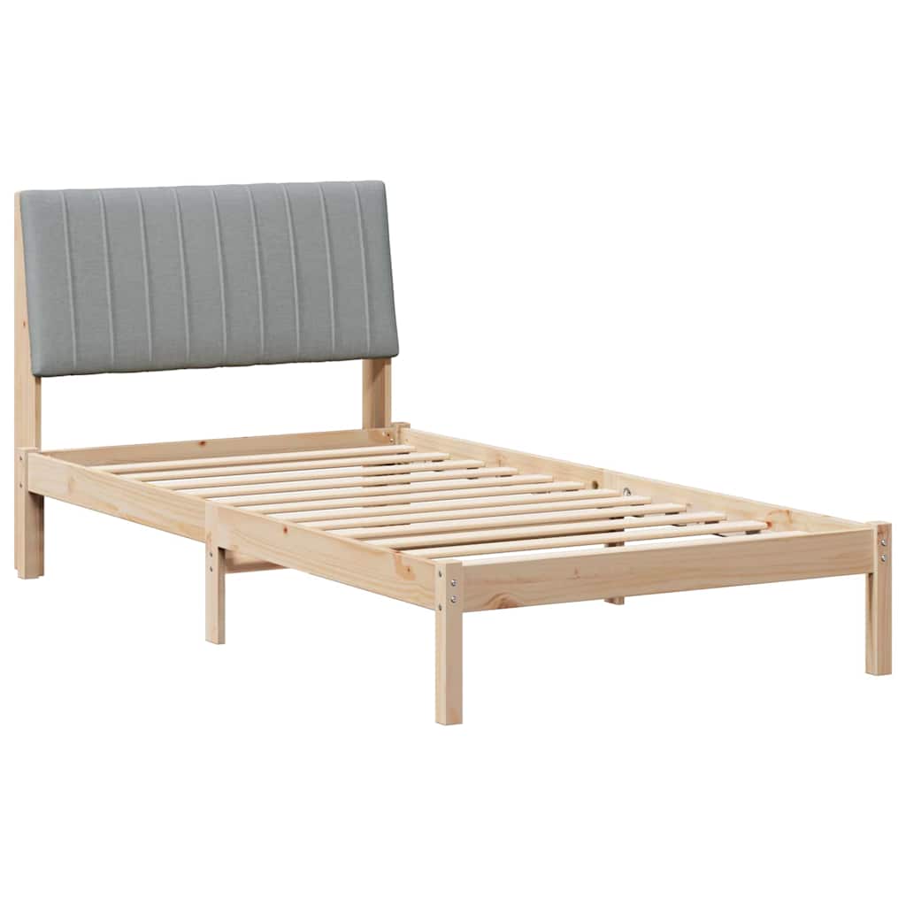 Sengestel med hovedgærde Brun 100 x 200 cm Massiv fyrretræ