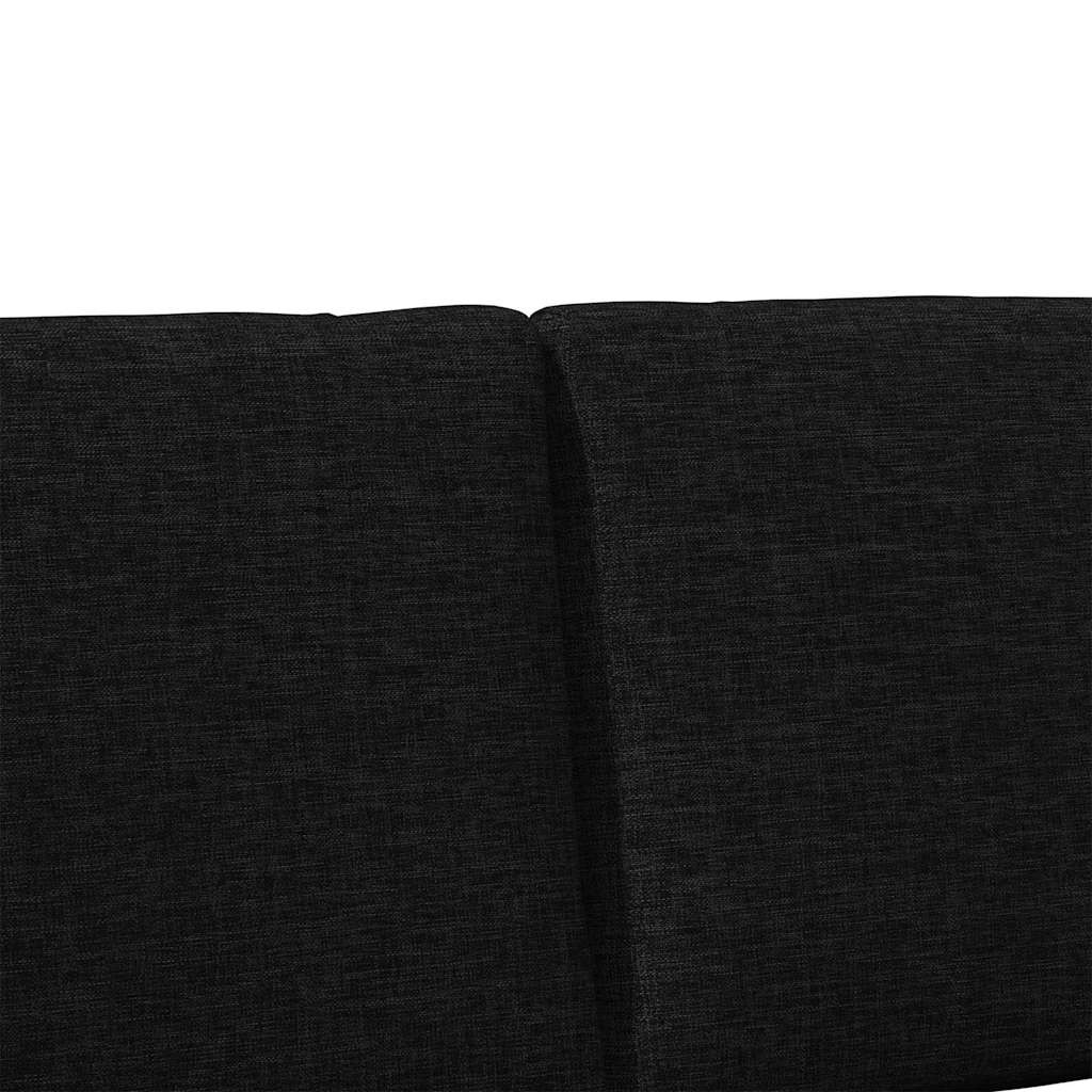Polstret sengegavl Sort 160 cm Massiv fyrretræ