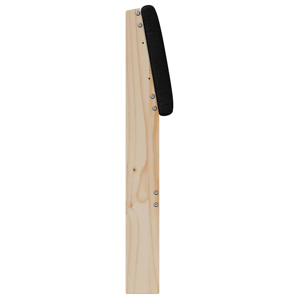 Polstret sengegavl Sort 150 cm Massiv fyrretræ