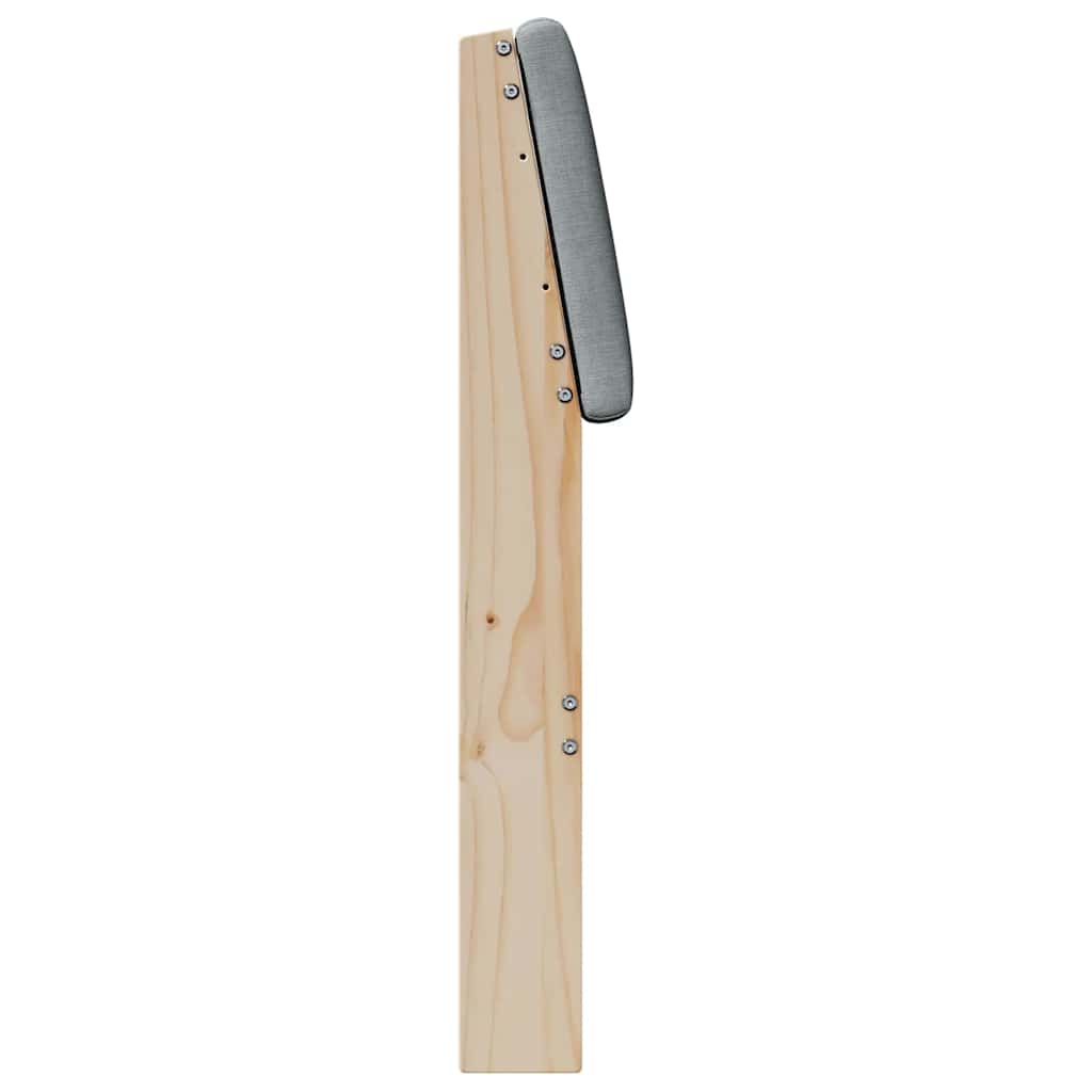 Polstret sengegavl Lysegrå 140 cm Massiv fyrretræ