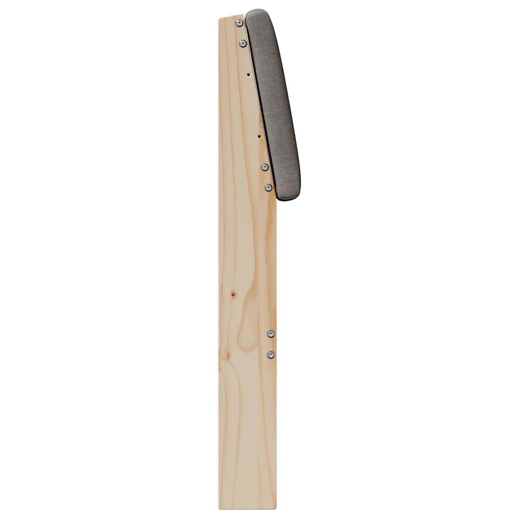 Polstret sengegavl Gråbrun 120 cm Massiv fyrretræ