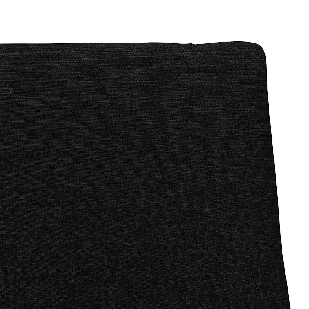 Polstret sengegavl Sort 100 cm Massiv fyrretræ