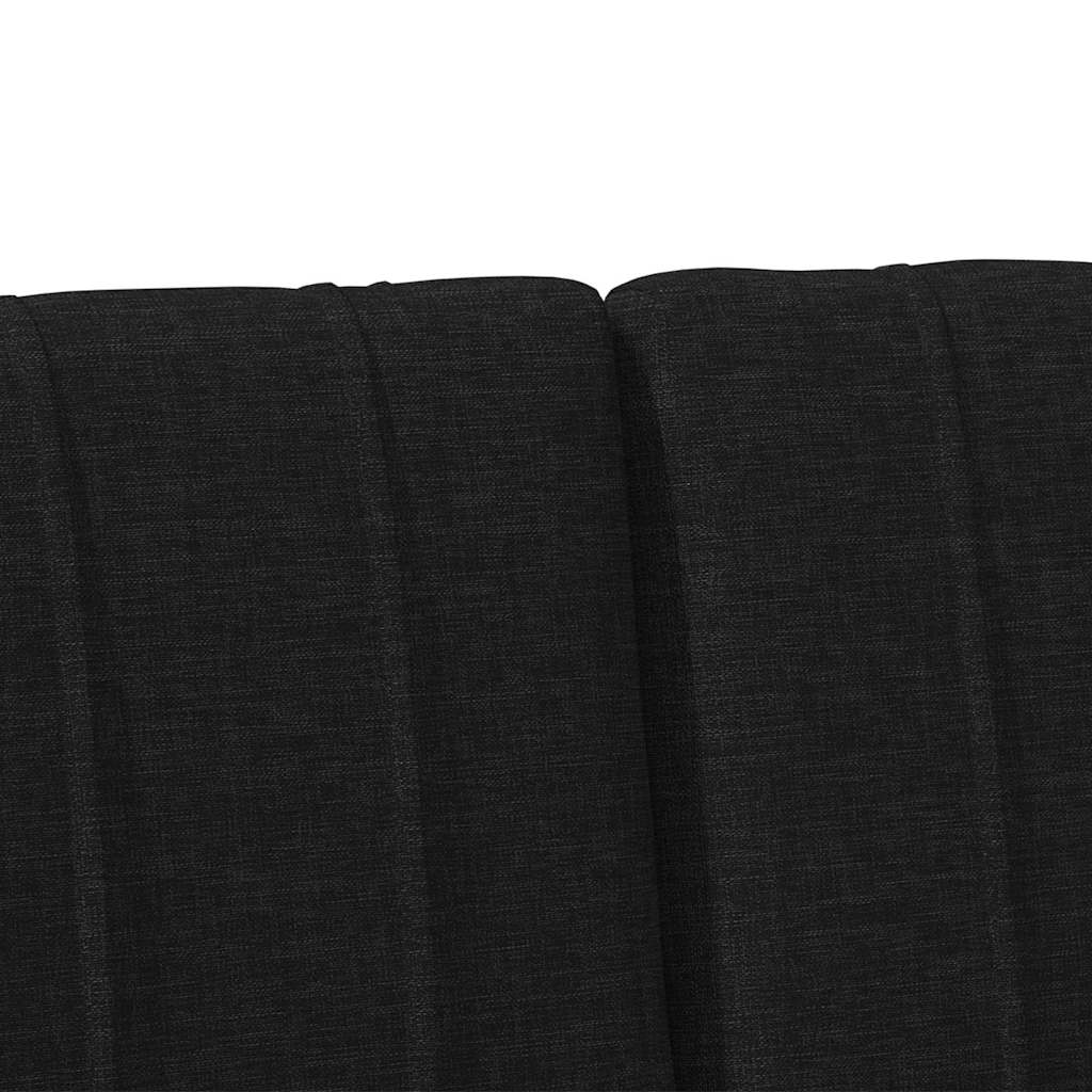 Polstret sengegavl Sort 160 cm Massiv fyrretræ