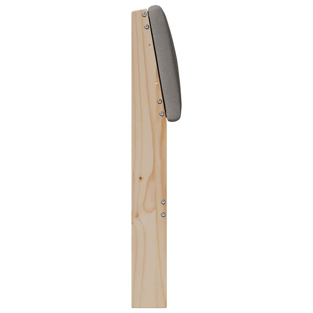 Polstret sengegavl Gråbrun 120 cm Massiv fyrretræ