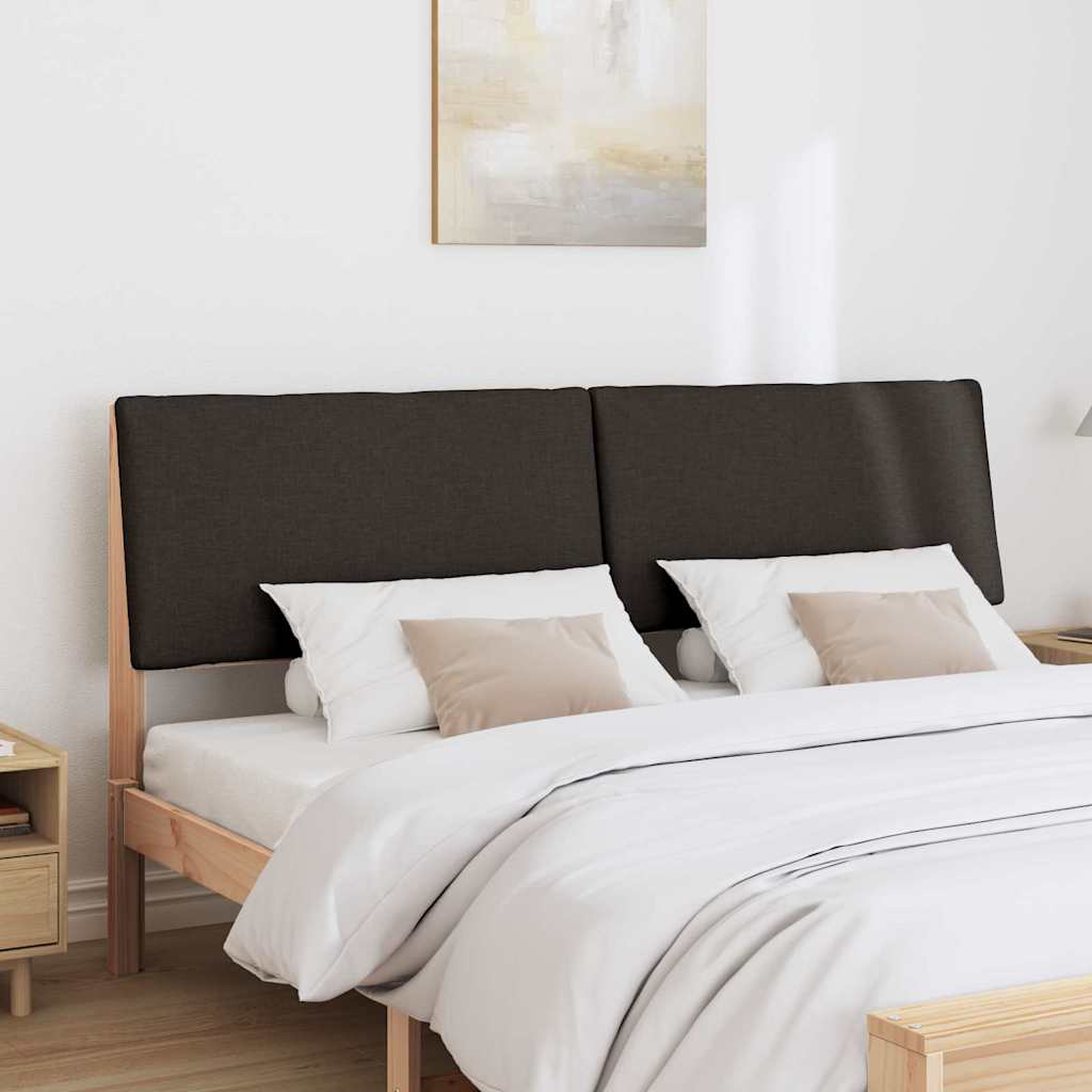 Polstret sengegavl Sort 180 cm Massiv fyrretræ