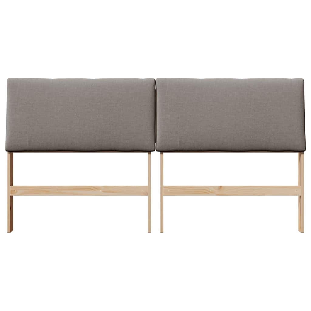 Polstret sengegavl Gråbrun 180 cm Massiv fyrretræ