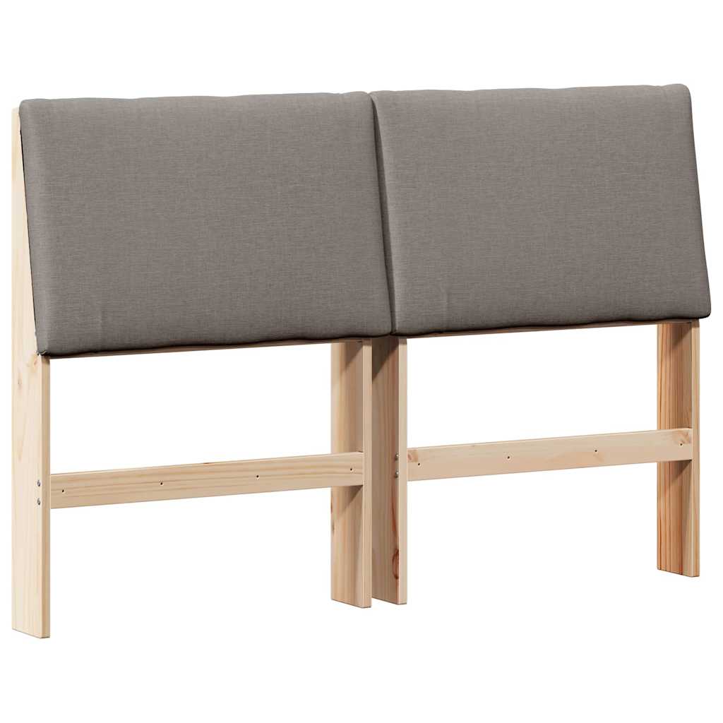 Polstret sengegavl Gråbrun 160 cm Massiv fyrretræ