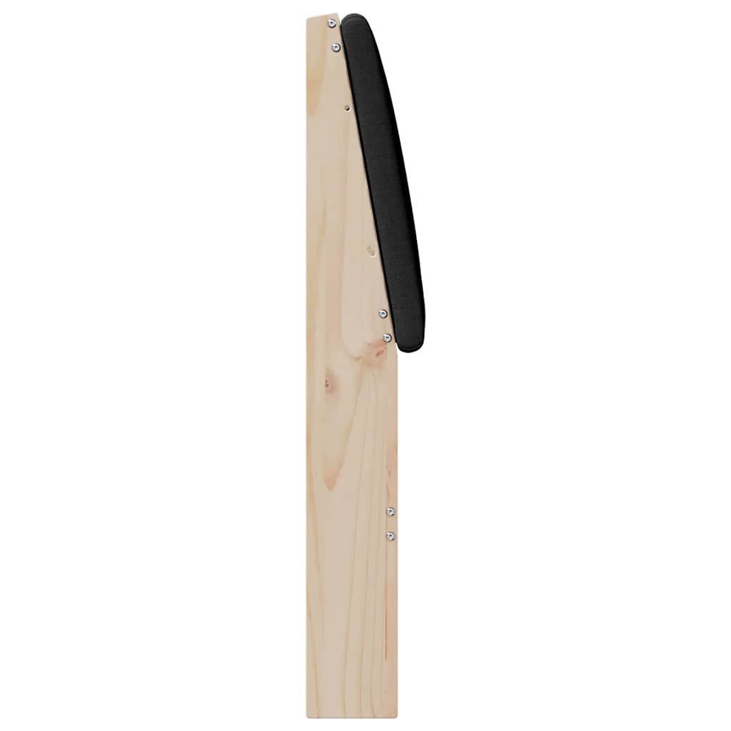 Polstret sengegavl Sort 150 cm Massiv fyrretræ
