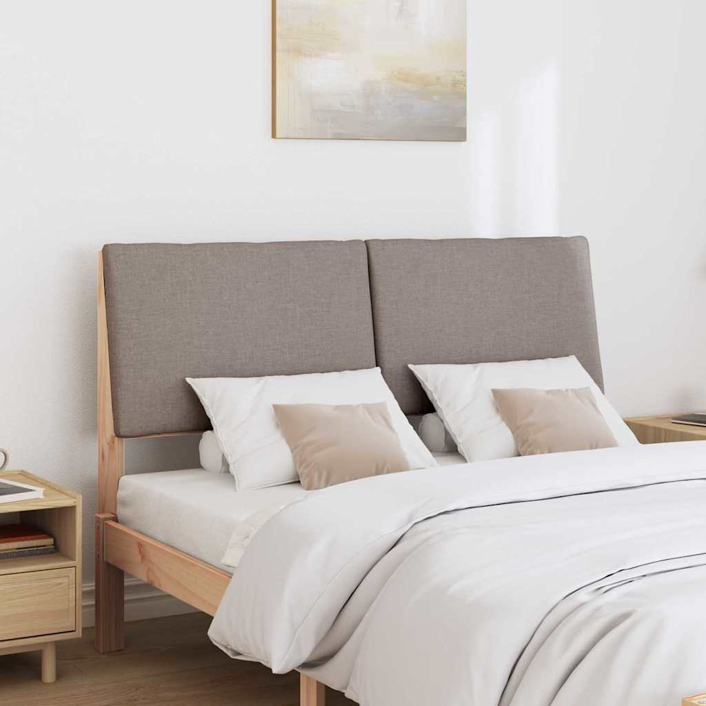 Polstret sengegavl Gråbrun 150 cm Massiv fyrretræ
