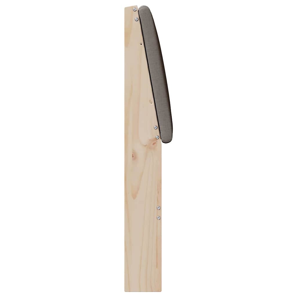 Polstret sengegavl Gråbrun 150 cm Massiv fyrretræ