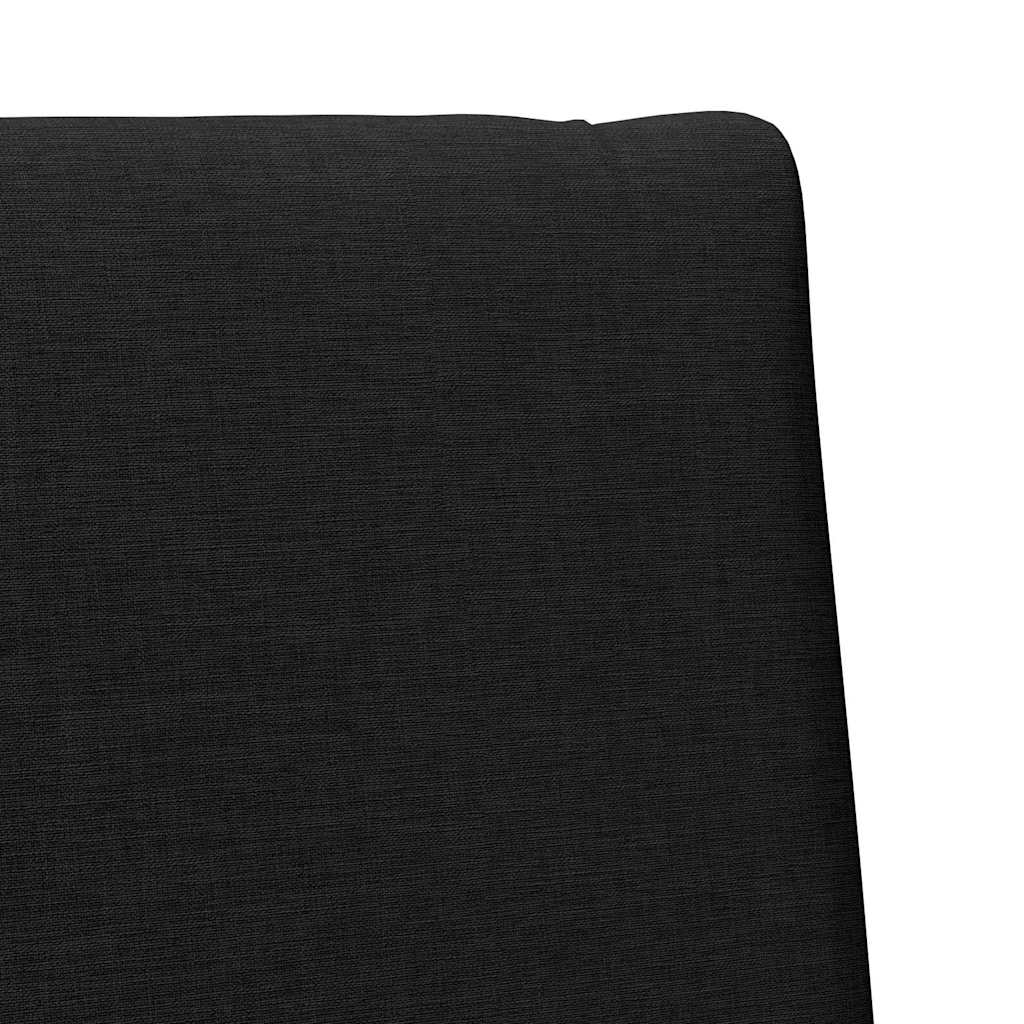 Polstret sengegavl Sort 100 cm Massiv fyrretræ